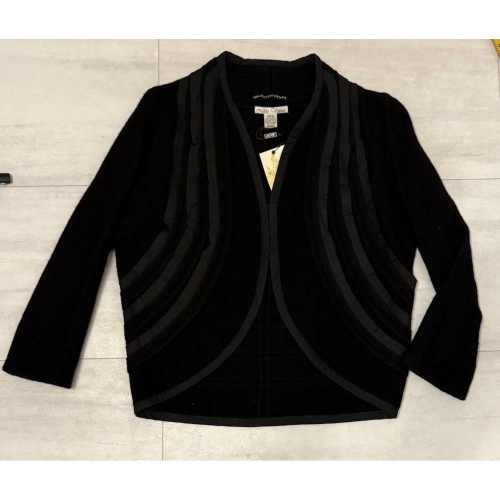 Nikki Valenti Black Wool Blazer Coat Jacket Dressy Size S NWT MSRP $128